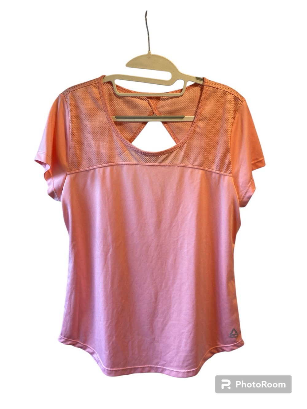 Reebok Soft Peach Mesh Back Performance Tee